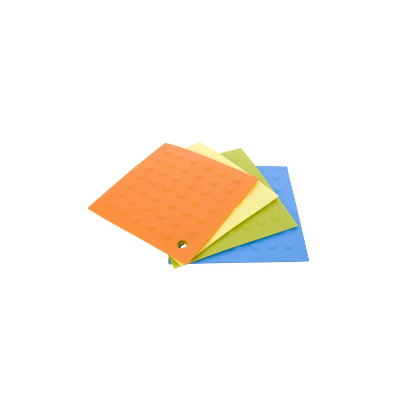 MIU FRANCE Silicone Pot Holder Set of 4, orange, yellow,