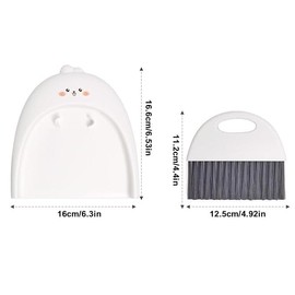 1 Set White Cute Broom and Dustpan Set, Mini Dustpan and Brush Cleaner Set,for Table Window Gaps Keyboard Kitchen Pets Nest