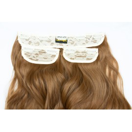 BOMBSHELL HAIR EXTENSIONS 250g 24" Curly 3 Pieces Full Head Clip On Hair Extensions Hair Piece Wig (M25 ASH GOLDEN BROWN)