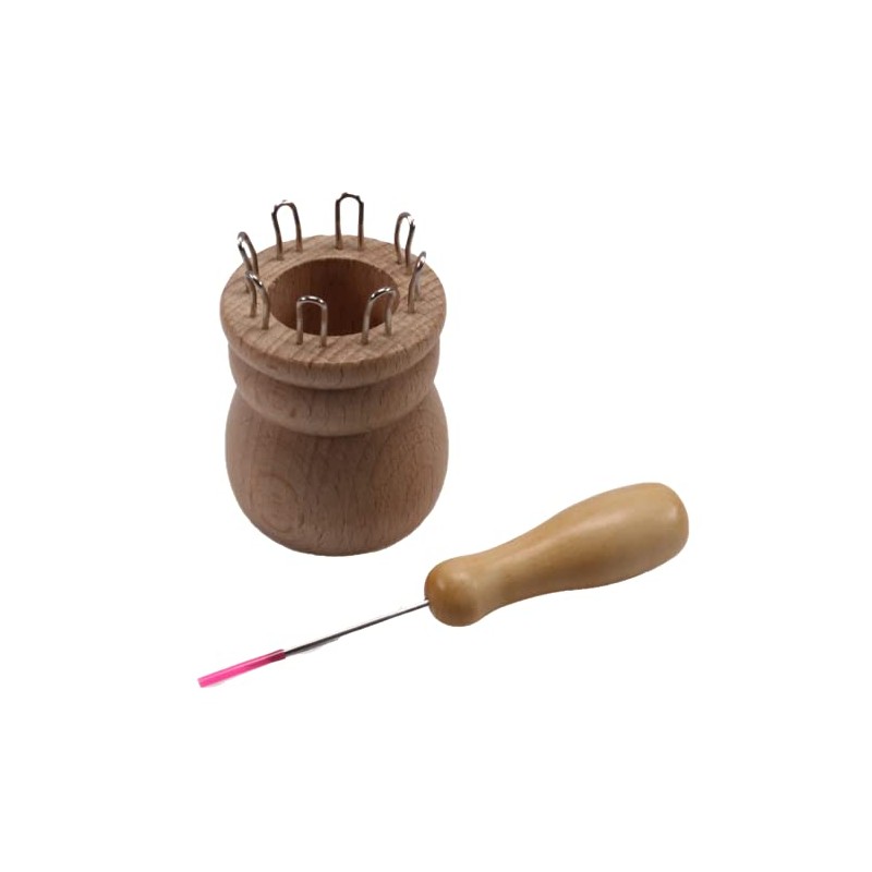 efco Strickliesel 8 Haken, Ø Loch 24mm, 44x50mm, Naturholz roh