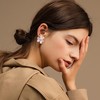 Dnswez 14K Gold Studs Earrings for Women, Butterfly Flower Heart