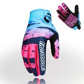 FASTGOOSE Motorcycle Gloves - Breathable Lightweight Off-Road Gloves for Men & Women, ATV BMX MTB Racing (Fluorescent Blue, X-Large)