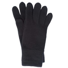 FosterNatur , Merino Women's Gloves Finger Gloves Winter Gloves 100% Wool, black