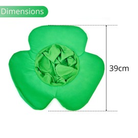 Lizzy 1 x Novelty Leaf Shamrock Head Costume Adult | St Patrick's Day Accessories Clover Leprechaun Shamrock Hat One Size Irish Hat Fancy Dress Costume Accessory for Men and Women (1)