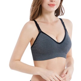 Suekaphin - Brasier de lactancia sin hilos con cuello en V para maternidad, de corte bajo, para dormir, lactancia materna, con extensores, Ordenar Cc-a, XL