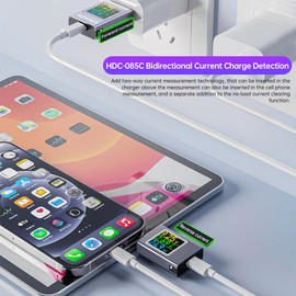 diymore USB C Power Meter,Digital Multimeter,USB C Tester Power Meter,Type C Voltage and Current Tester Meter,Working Time Ammeter Voltmeter USB Cable Charger Detector Color LED Display