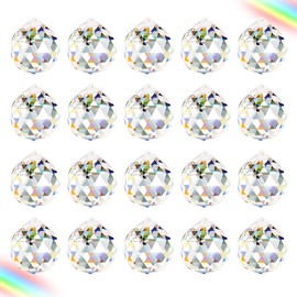 Aipaide Clear Crystal Ball Prism 20 PCS K9 Crystal Sun Catchers Ball for Garden Ornaments Outdoor Window Chandelier Hanging Pendant Feng Shui