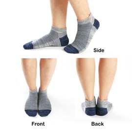 Mottee&Zconia Mens Low Cut Ankle High Soft Handlink Toe Non-slip Mesh Top Socks 5Pack Size 9-12