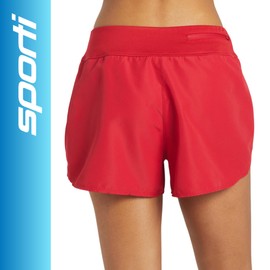 Women's Hybrid 2.5" Board Short - Modest High Back Coverage Women Swim Shorts - Internal Built-in Brief, Wide and Comfortable Fit - Red - X-Small