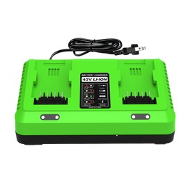 40Volt Dual Charger Replacement for Greenworks 40V Battery Charger, Compatible with Greenworks 29482 29252 20202 22262 29472 29462 2901319 2938302 BAF702 BAF704 BAF705, for 40V G-MAX Power Tools