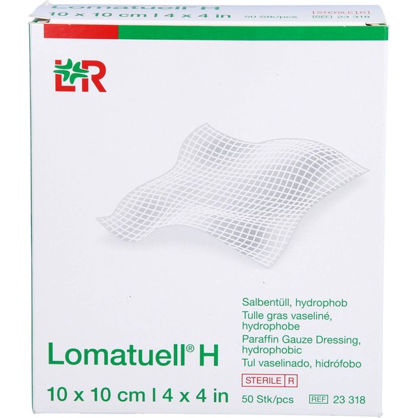 Lomatuell H 10 x 10 cm hydrophober Salbentüll, 50 St. Verband