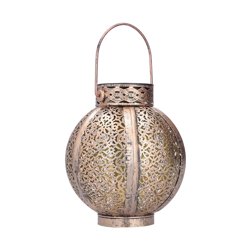 Solar Hollow Light Waterproof Retro Style Solar Landscape Hollow Lantern