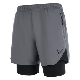 Sportneer Mens Mountain Bike Shorts, Men 4D Padded Cycling Bicycle Shorts for MTB Riding with 3 Pockets Grey