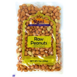 Rani Peanuts, Raw Whole With Skin (uncooked, unsalted) 7oz (200g) ~ All Natural | Vegan | Gluten Friendly | Fresh Product of USA ~ Spanish Grade Groundnut / Red-skin