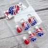 24Pcs 4th of July Press on Toenails Short Square Fake
