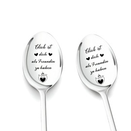 Gifts for Girlfriend Birthday Pack of 2 Coffee Spoons with Engraving Best Friend Girlfriends Sisters Gifts Christmas Gifts for Girlfriend Girlfriends Friendship Gifts