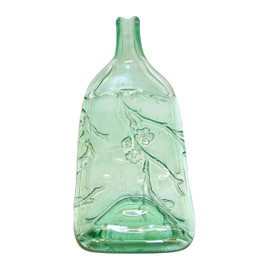 Green Tint Cherry Branch Wine Bottle with Raised Neck UpCycled as Spoon Rest or Cheese Platter