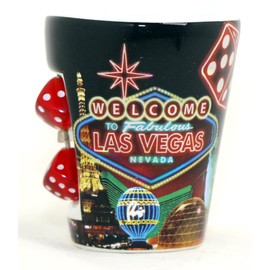 Las Vegas Nevada Neon Dice Spindice Shot Glass