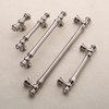 Amerdeco 6 Pack Brushed Satin Nickel Cabinet Pulls 128mm Hole