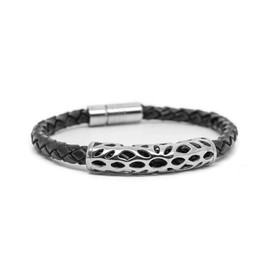 Equilibrium Mens Filigree Leather Bracelet One Only