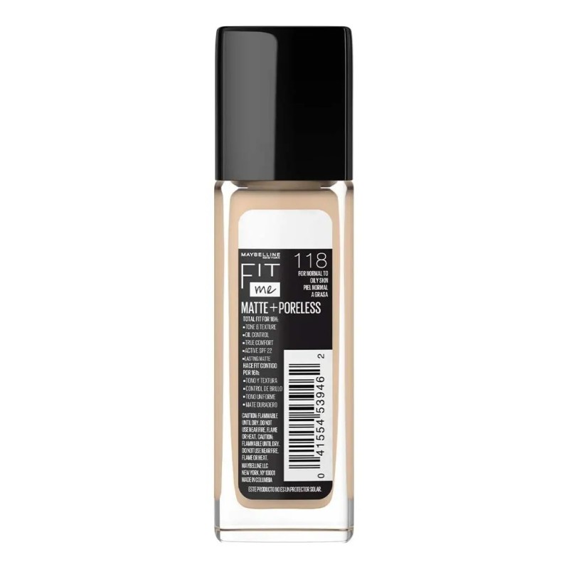 Base Maquillaje Líquida Fit Me Matte control brillo 16h 30ML