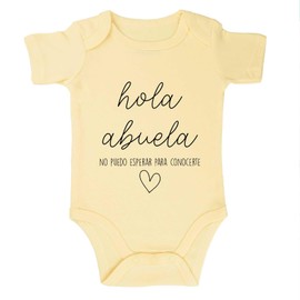 SproutJoy Hola Abuela Spanish Pregnancy Announcement Baby Bodysuit Your Going to be a Grandma Baby Romper Unisex Newborn