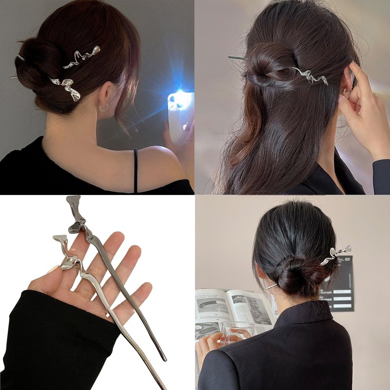 HUIKKJP かんざし 髪留め ヘアアレンジ シンプル 簪 ヘアスティック ヘアアクセサリー 浴衣 着物