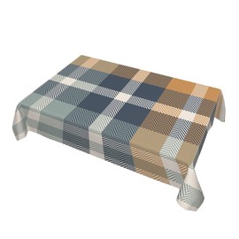 GSRONY Decorative Rectangle Table Cloths Brown Grey Beige Tartan Plaid Tablecloth Table Cover for Dining/BBQ/Picnic/Coffee Table 52 X 70 Inches