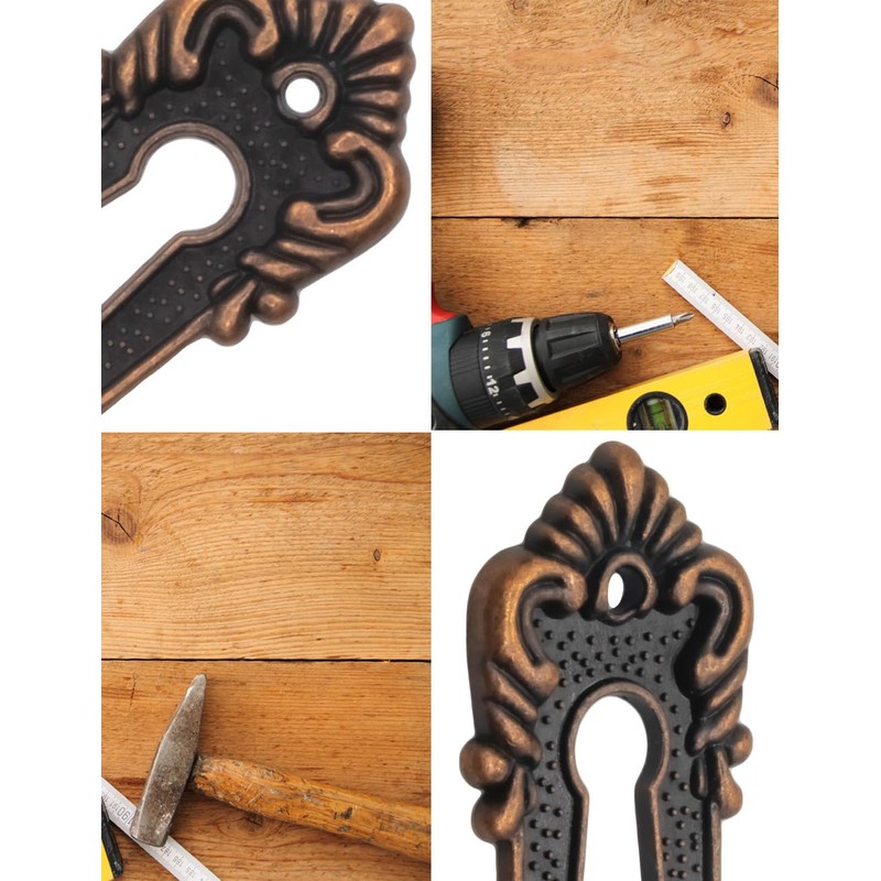 FUXXER® Set of 6 Antique Key Signs and Lock Rosettes,