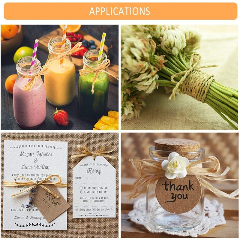 Raffia Craft Ribbon, Light Brown Easter Packing Twine, Kraft Wrapping