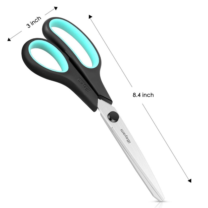 iBayam 3-Pack 8" Heavy Duty Scissors with Ultra Sharp Blades