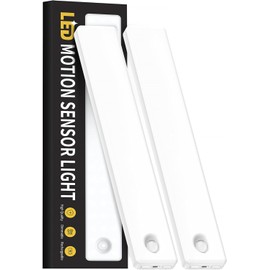 Auxoda Under Cabinet Lights 2 Pack, Motion Sensor Light Indoor, Under Cabinet Lighting Wireless, Rechargeable Night Light Closet Lights, Under Counter Lights for Kitchen