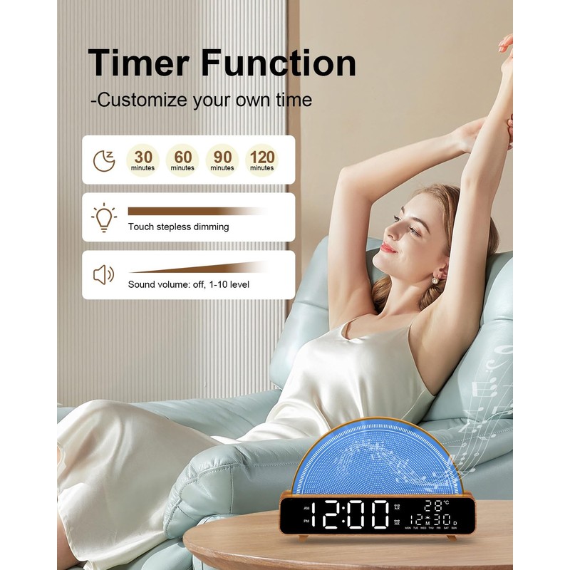 Sunrise Alarm Clock Wake Up Light with Sunrise Simulation White