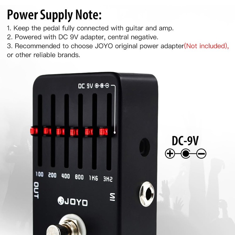 JOYO 6-Band EQ Pedal Electric Guitar Equalizer (100Hz 200Hz 400Hz
