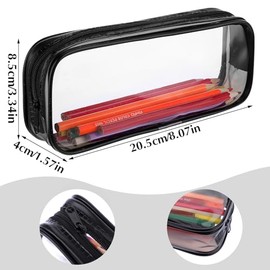 Pack of 2 Cosmetic Bag Transparent Waterproof PVC Small Toiletry Bag Portable Cosmetic Bag with Zip Cosmetic Bag Transparent Travel Storage Bag for Girls