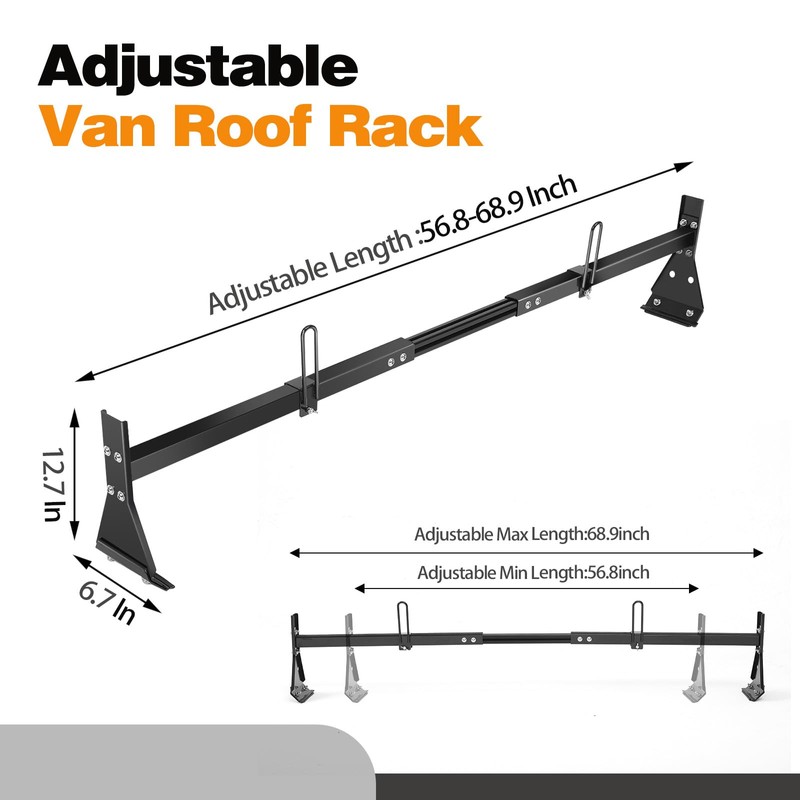 Colinktool Universal Van Ladder Roof Racks, Adjustable Van Roof Ladder