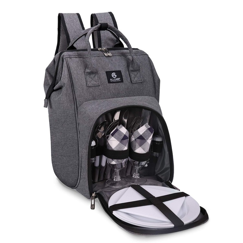 ALLCAMP OUTDOOR GEAR Picnic Backpack for 2 Person W/ Fleece