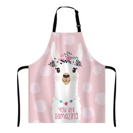 Wasach Llama with fun quote You are llamazing Apron,Adjustable Neck Bib Apron for Men Women,Suitable for Kitchen Cooking Waitress Chef Apron