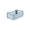 Ay-Kasa Folding Crate, Sturdy Folding Box, Plastic, Stackable, Pale Blue,