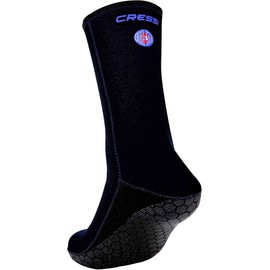Cressi Metallite Boots, Calzari Antiscivolo per Apnea e Immersioni, Neoprene 3 mm Unisex Adulto, Nero/Logo Blu, S