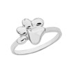 Dainty 925 Sterling Silver High Polish Dog Paw Print Ring