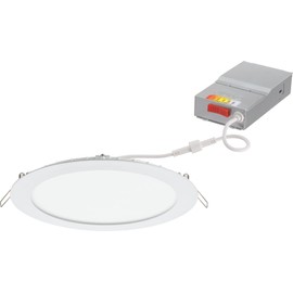 Juno WF8 SWW5 90CRI MW M6 Round LED LED Wafer Downlight, 120 Volts, Switchable Color Temperature 2700K/3000K/3500K/4000K/5000K, Triac Dimming, 8-Inch Ultra Thin Trim, Matte White