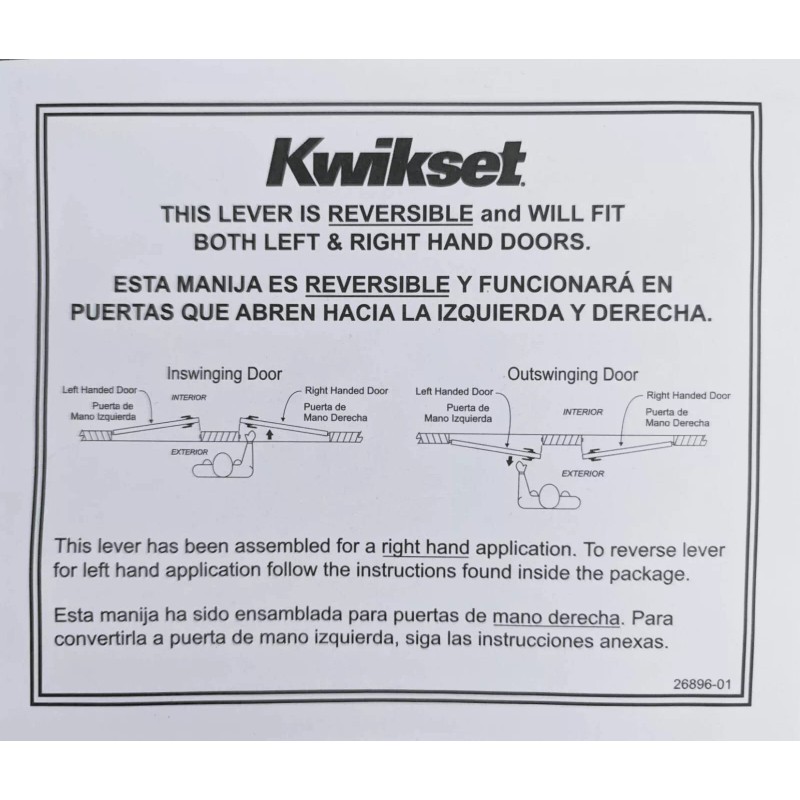 Kwikset LIDO Passage Door Lever Handle~Polishe