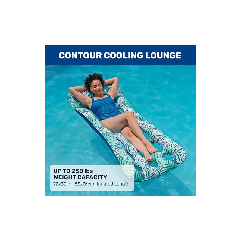 Aqua Contour Cooling Pool Float Lounge, 18-Pocket, Inflatable Pool Floats