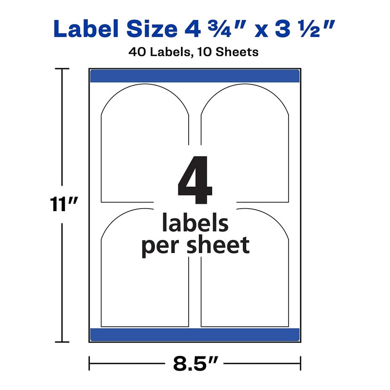 Avery Arched Wine Labels with Sure Feed for Laser Printers,