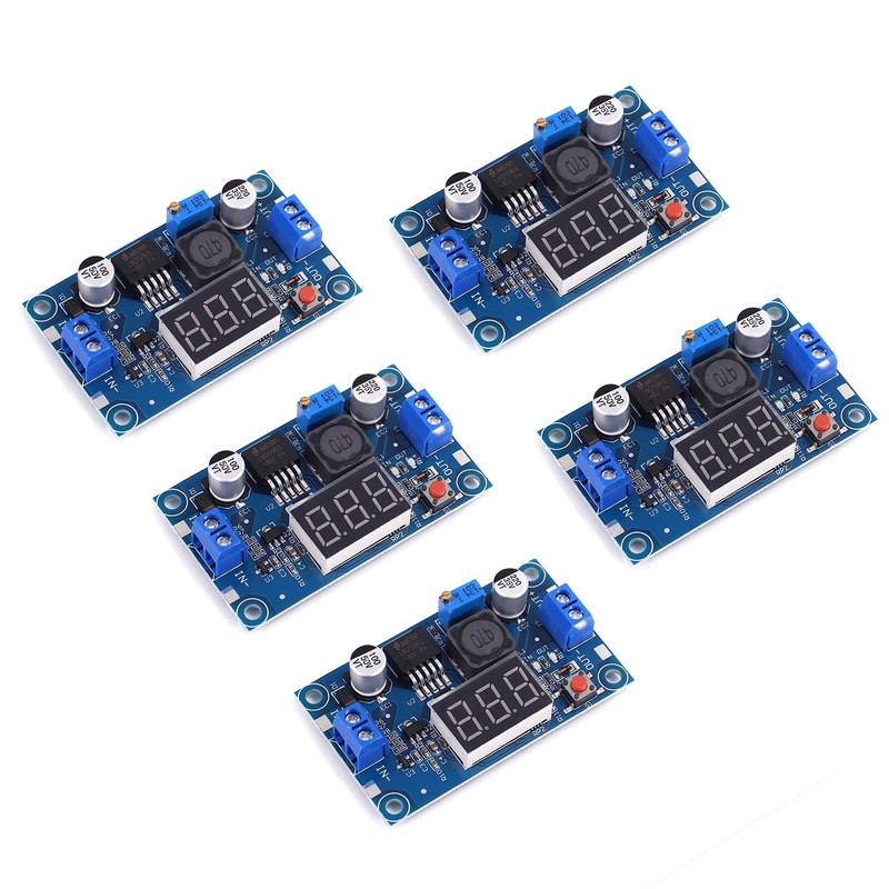 Teyleten Robot LM2596S LM2596 with LED Display Voltmeter Buck Converter