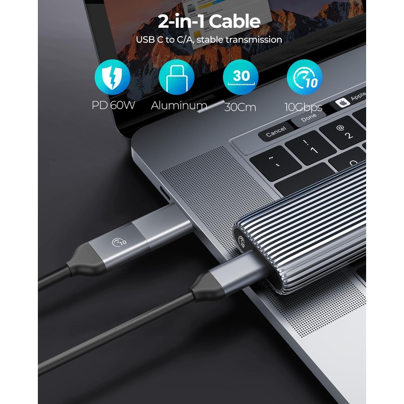 ORICO M.2 NVMe Adaptador de aluminio sin herramientas para SSD