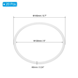 PATIKIL 5.7 Inch Dream Catcher Rings, 20 Pcs Plastic Macrame Wreath Floral Round Ring Hoop for Home Car DIY Craft Wedding Wall Hanging Decorations, White