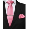 JEMYGINS Mens Silk Tie & Tie Clips & Pocket Bar