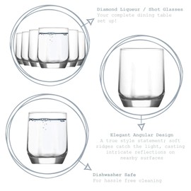 LAV - Diamond Shot Glasses - 80ml - Pack of 6